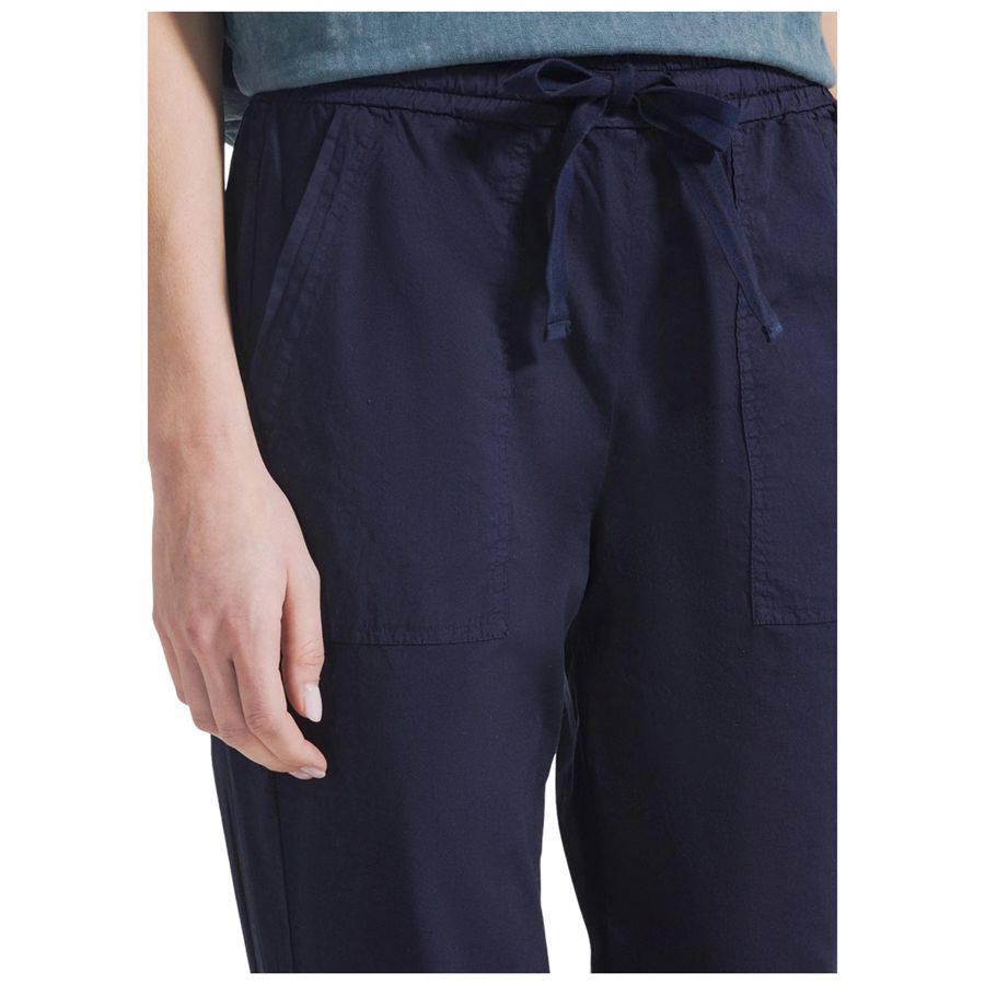 Pantaloni tuta dritti in popline elasticizzato blu da donna Deha | D4255625515